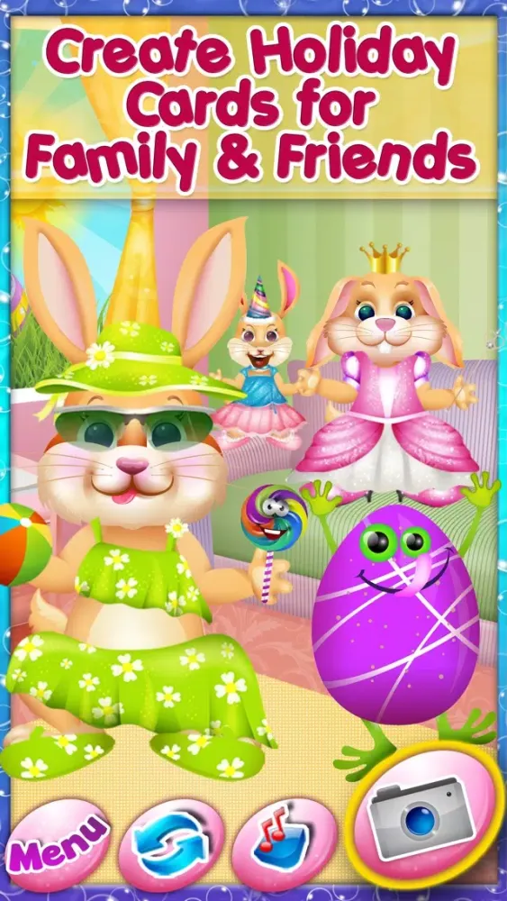 Easter Bunny Dress Up and Card Maker - Decorate Funny Bunnies & Eggs Screenshots