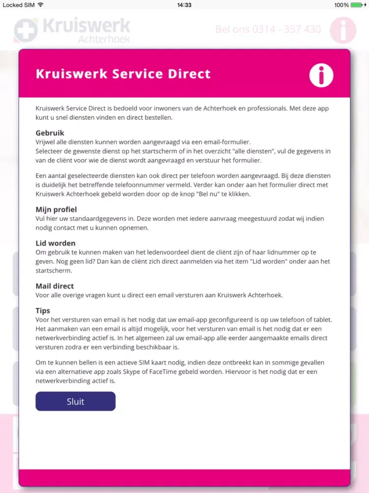Kruiswerk Service Direct iPad  スクリーンショット
