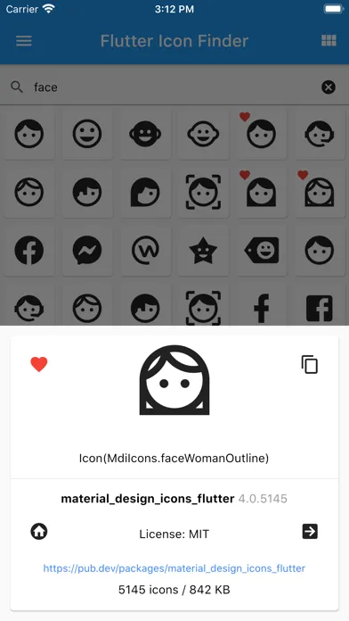 Скриншоты Icon Finder for Flutter
