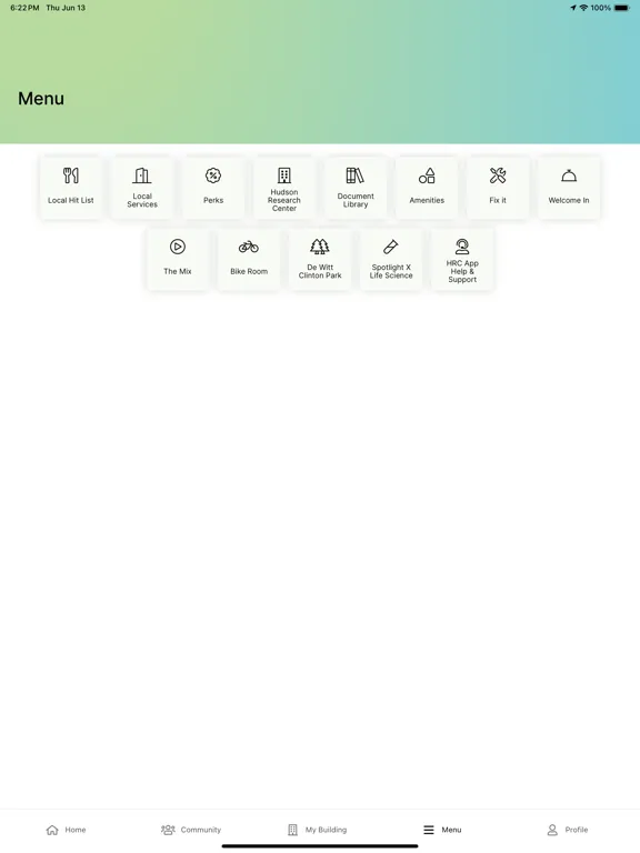ภาพหน้าจอของ Hudson Research Center iPad 