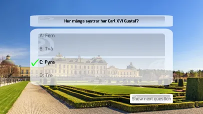 Capturas de tela do Sverige Frågespel Extension