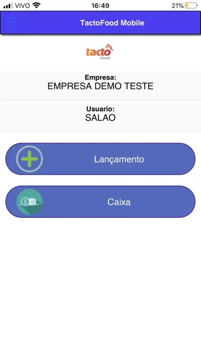 Screenshot di TactoFood