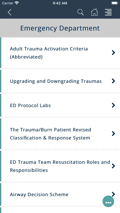 Ảnh chụp màn hình của Clinical Protocols