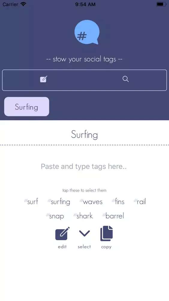 Tag Stow Screenshots
