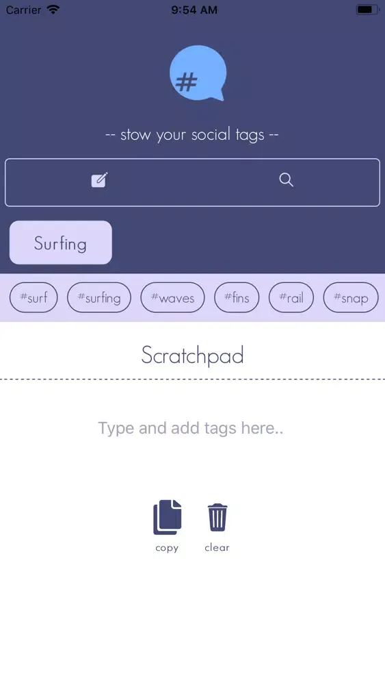 Tag Stow Screenshots