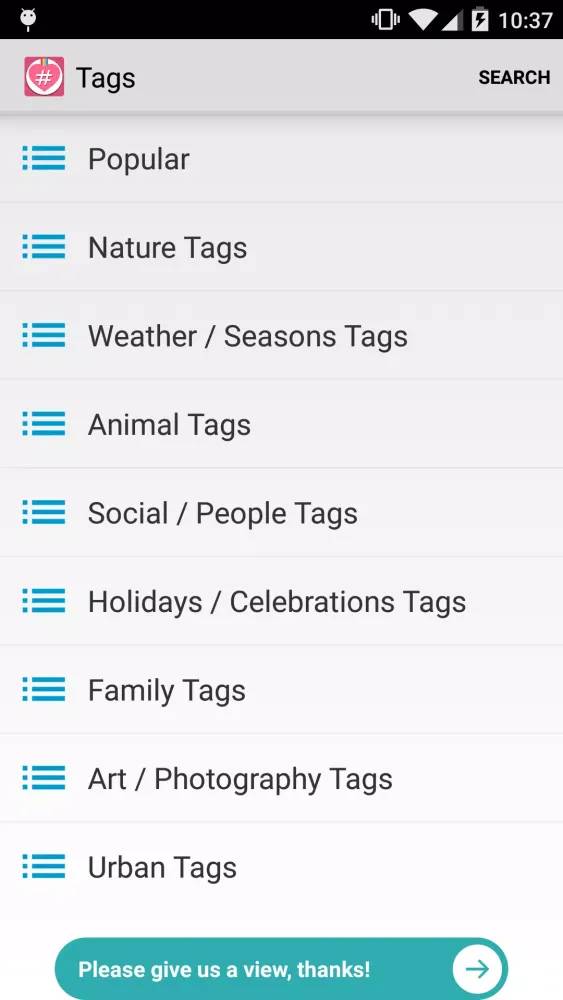 Tags for Likes for Instagram Screenshots
