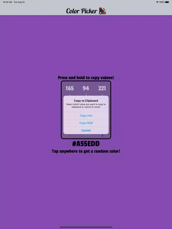 Color Picker | Random Colors! iPad 应用截图