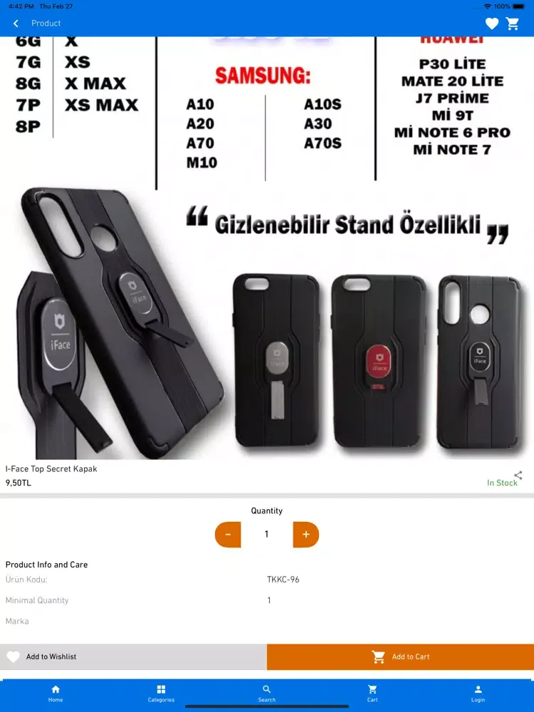 Zrzuty ekranu Tahtakale İthalat iPad 