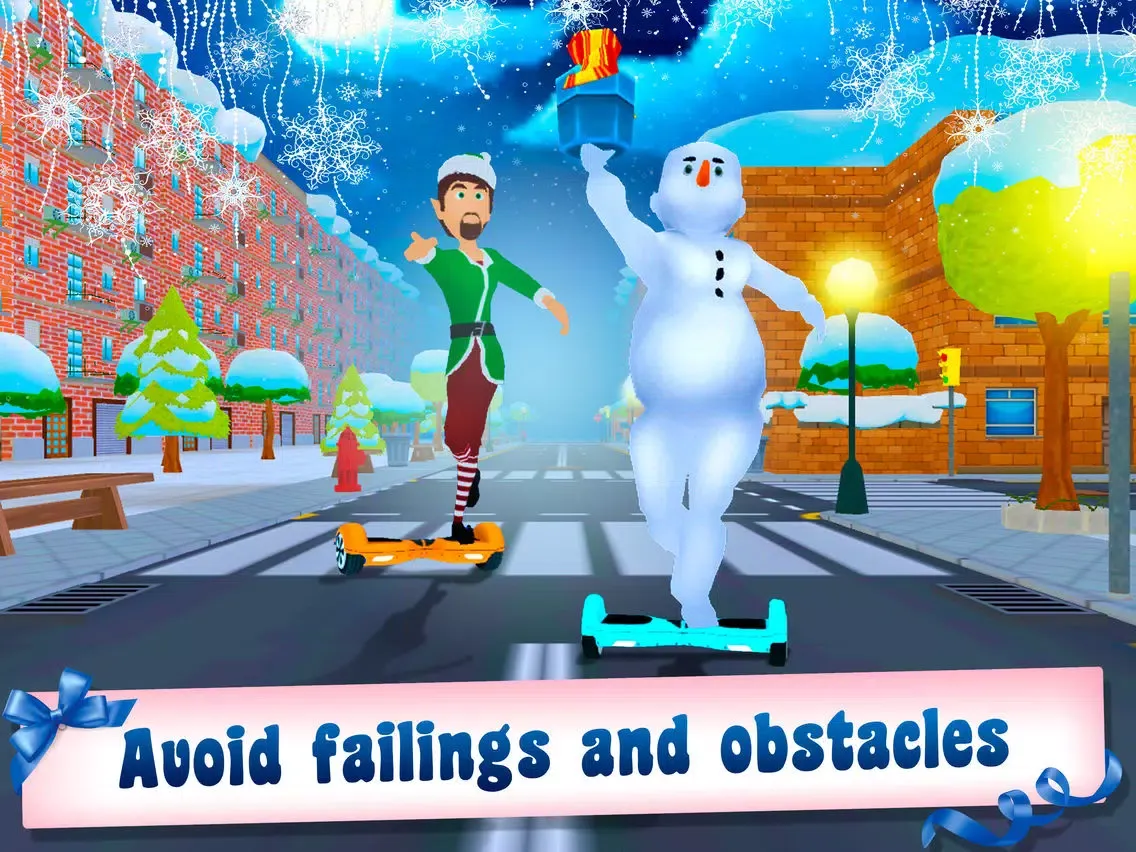 Capturas de tela do Christmas Santa Run: Hoverboard Simulator 3D Full iPad 