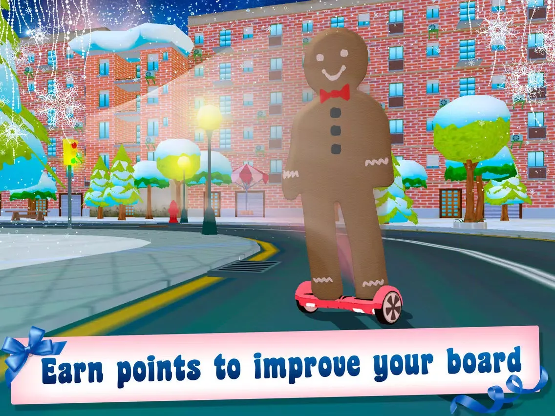 Capturas de tela do Christmas Santa Run: Hoverboard Simulator 3D Full iPad 