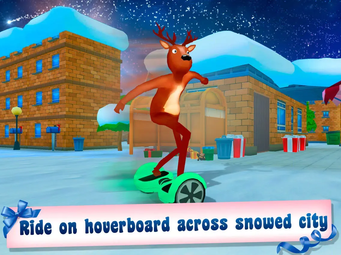 Capturas de tela do Christmas Santa Run: Hoverboard Simulator 3D Full iPad 