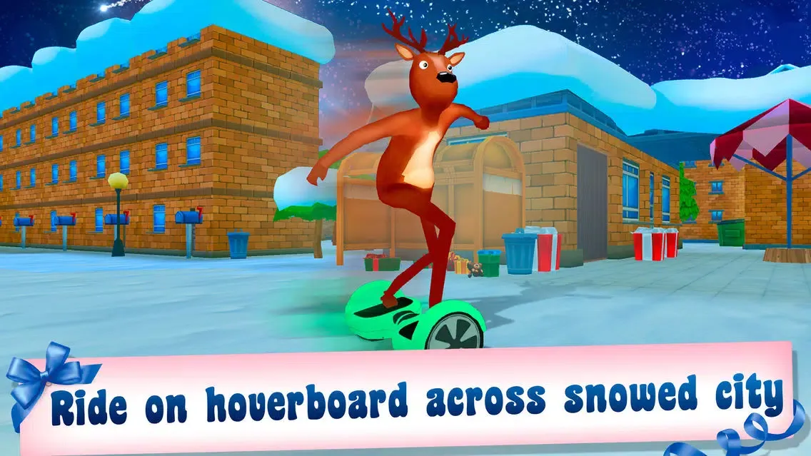 Capturas de tela do Christmas Santa Run: Hoverboard Simulator 3D Full