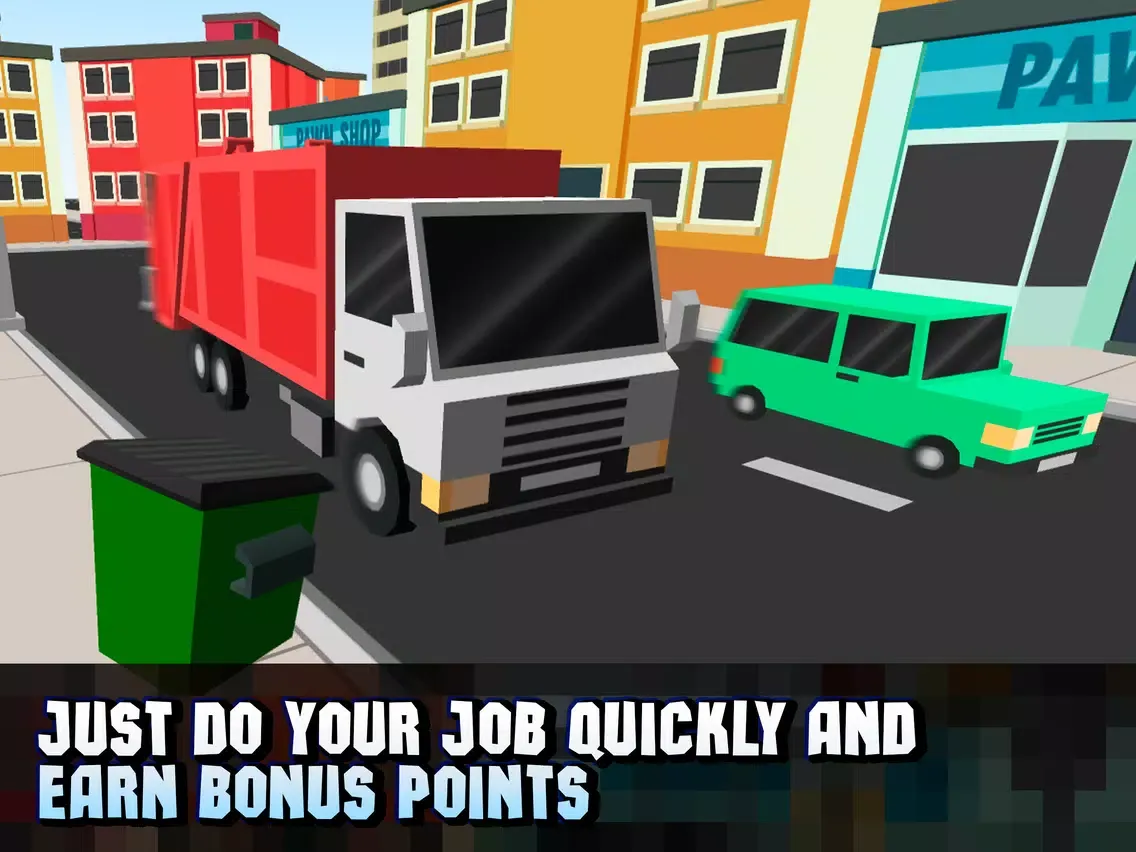 Zrzuty ekranu Pixel City Garbage Truck Driver 3D Full iPad 