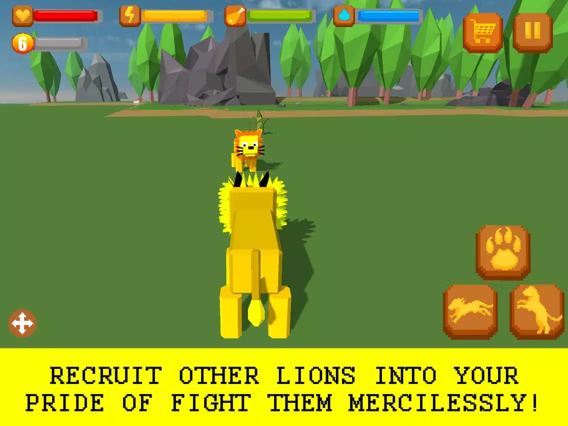 Capturas de tela do Cube Lion Survival Simulator Full iPad 