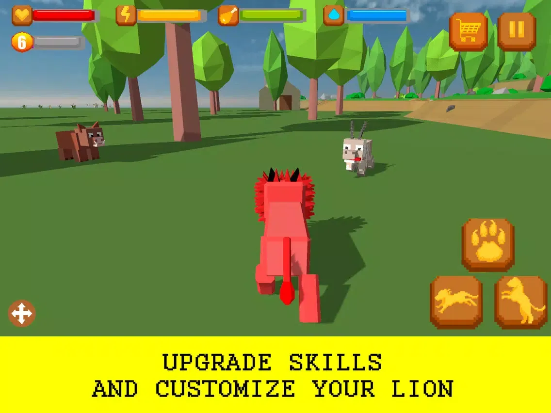 Capturas de tela do Cube Lion Survival Simulator Full iPad 