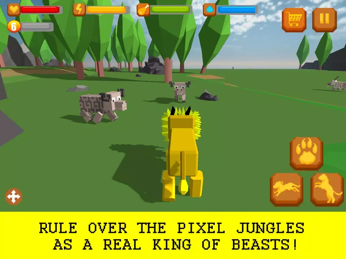 Capturas de tela do Cube Lion Survival Simulator Full iPad 