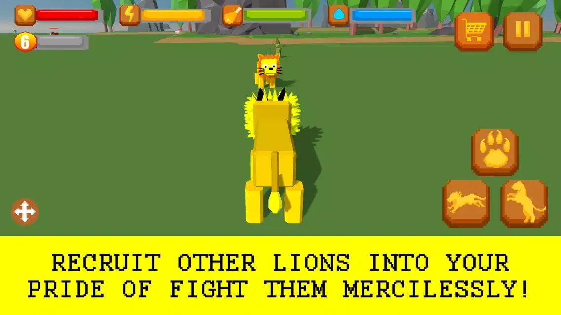 Capturas de tela do Cube Lion Survival Simulator Full