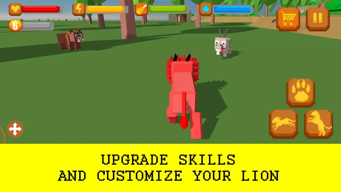 Capturas de tela do Cube Lion Survival Simulator Full
