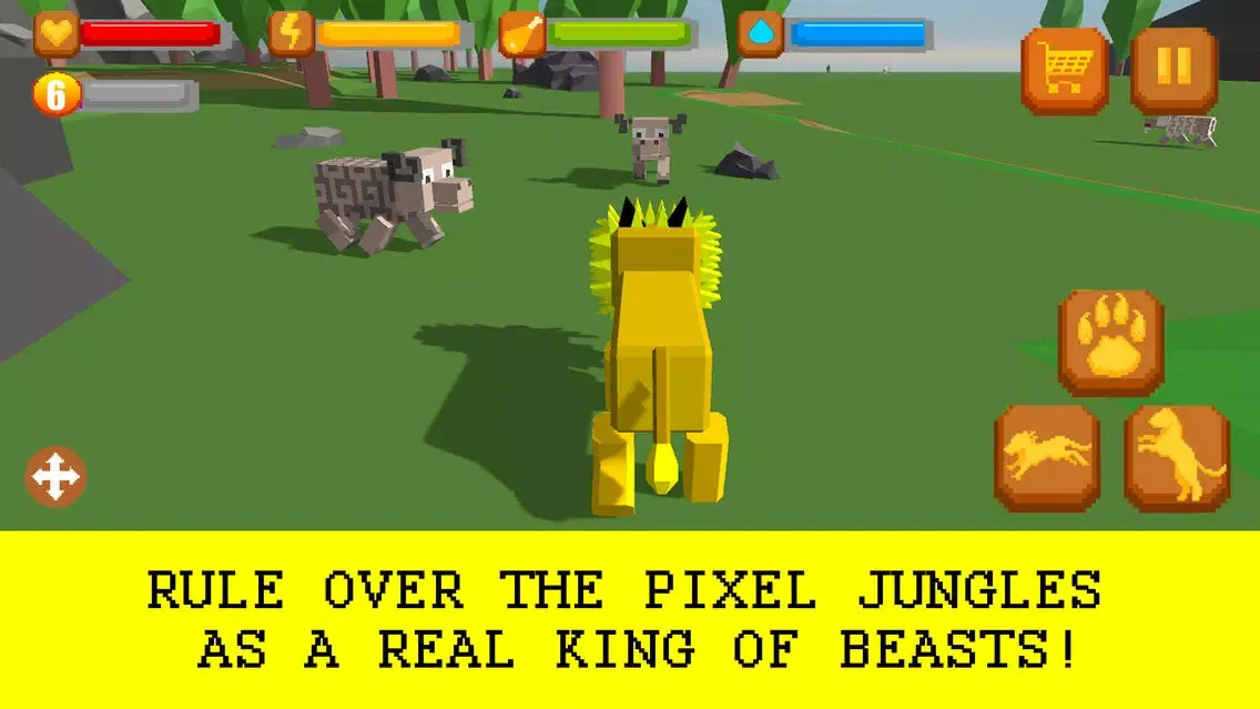 Capturas de tela do Cube Lion Survival Simulator Full