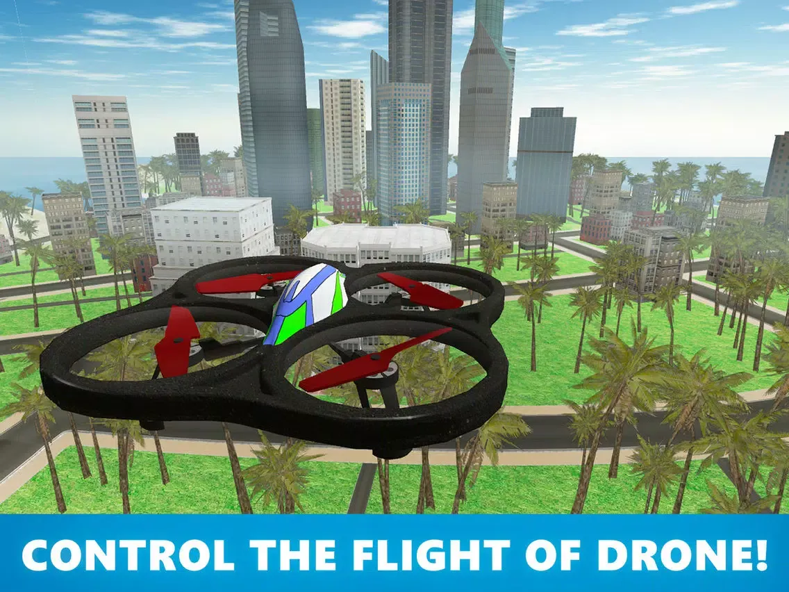 تصاویر City Quadcopter Drone Flight 3D Full iPad 