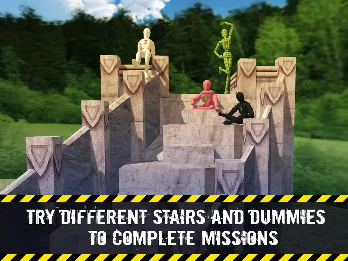 Capturas de tela do Stair Ragdoll Crash Test Simulator 3D iPad 