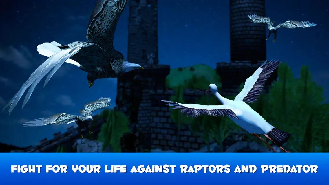 Flying Stork Simulator: Bird Life 3D 스크린샷