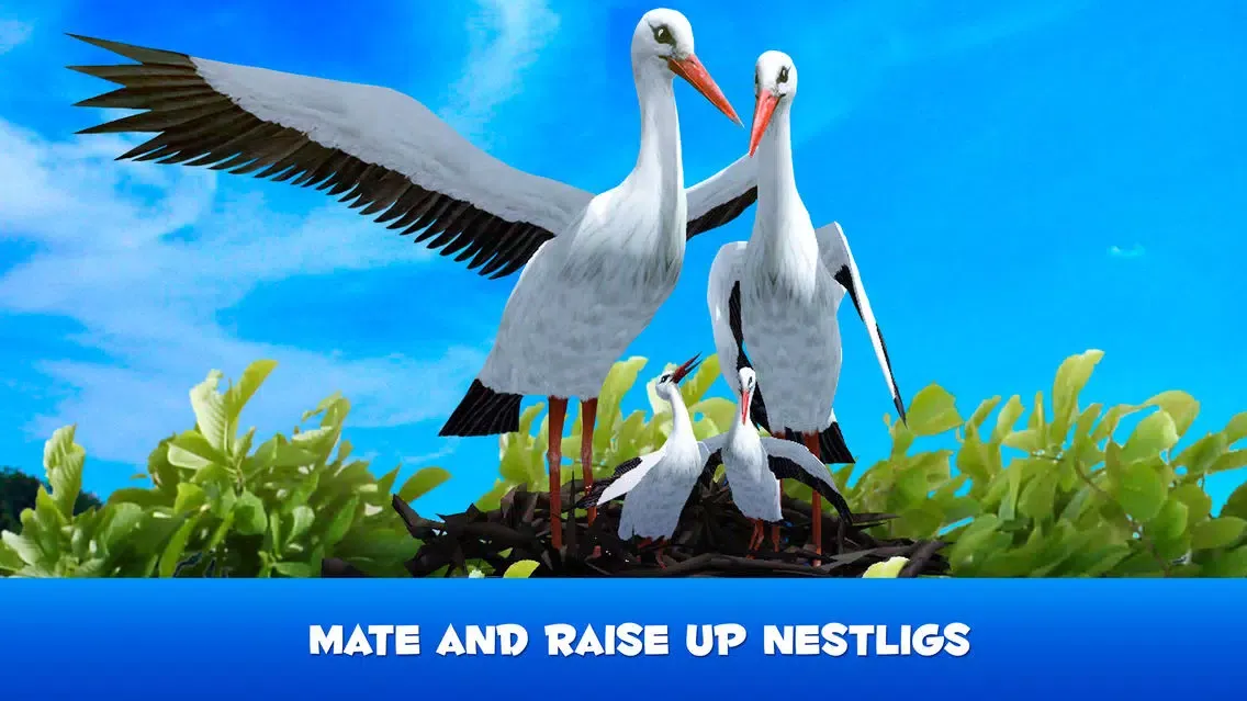 Flying Stork Simulator: Bird Life 3D 스크린샷