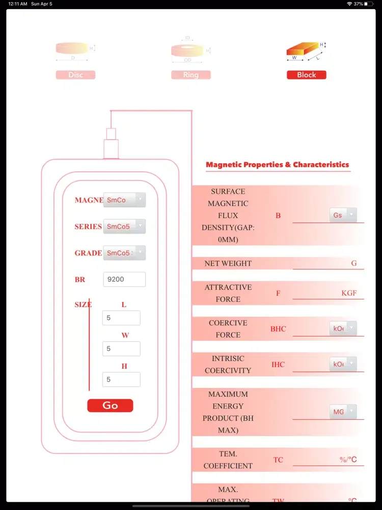 Скриншоты TAI HAN Magnet Calculator iPad 