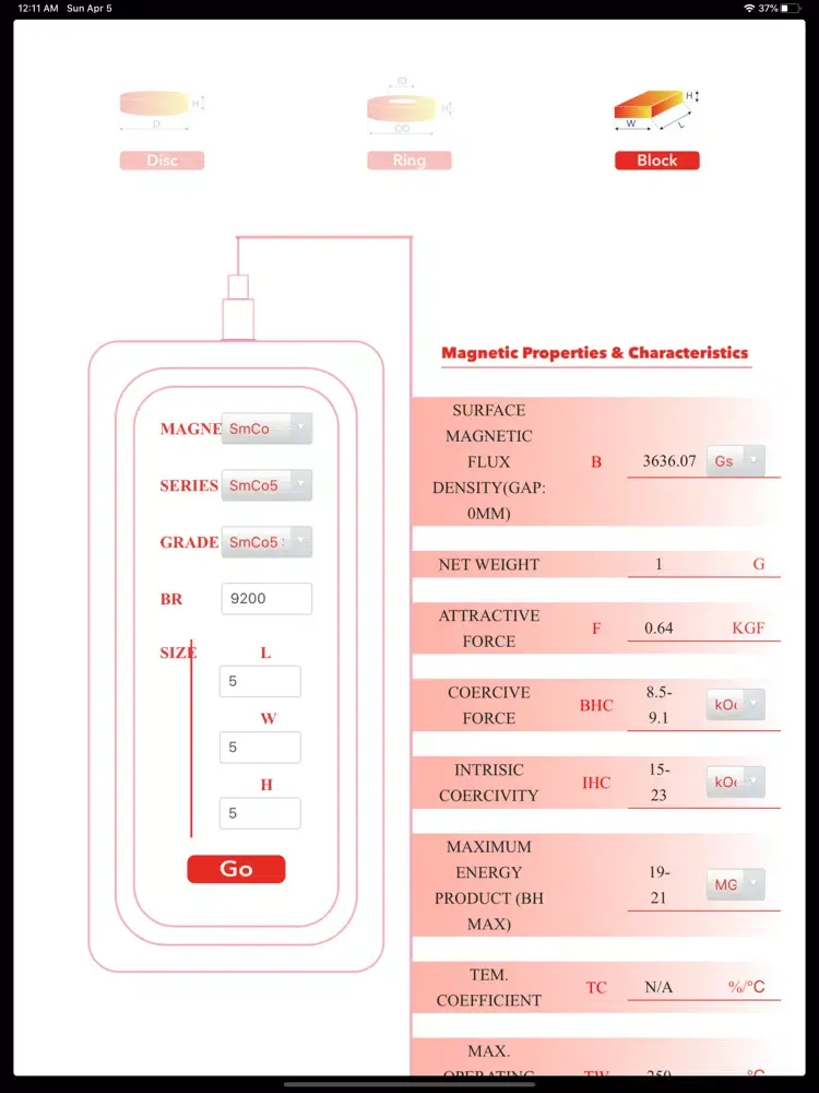 Скриншоты TAI HAN Magnet Calculator iPad 