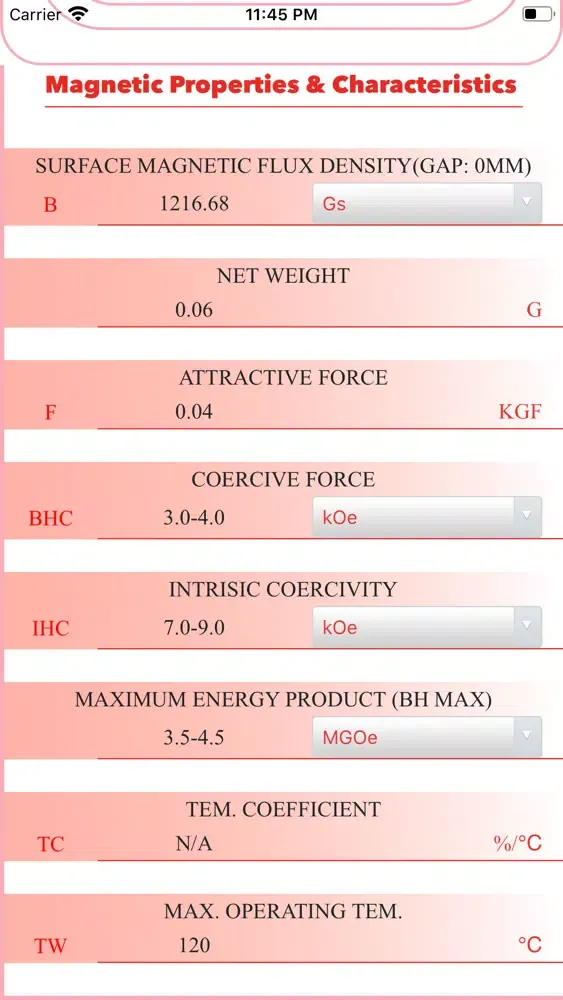 Скриншоты TAI HAN Magnet Calculator