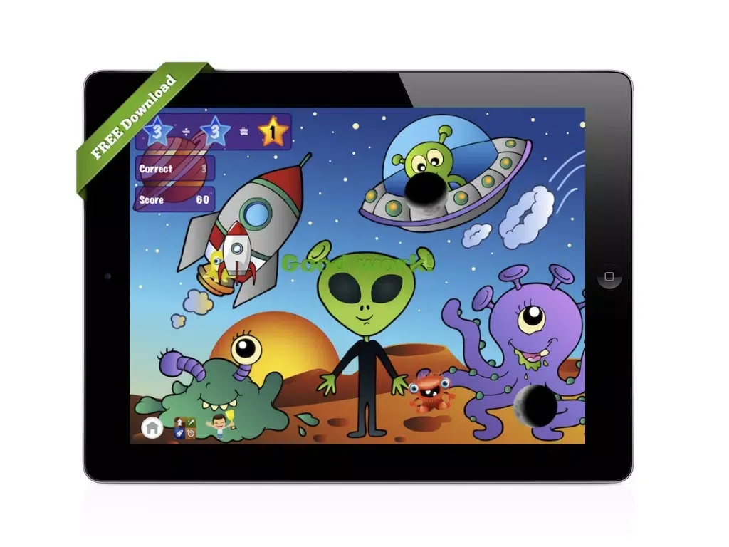 ภาพหน้าจอของ Easy Alien Math: Best Educational School Grade iPad 