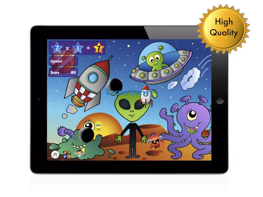 ภาพหน้าจอของ Easy Alien Math: Best Educational School Grade iPad 