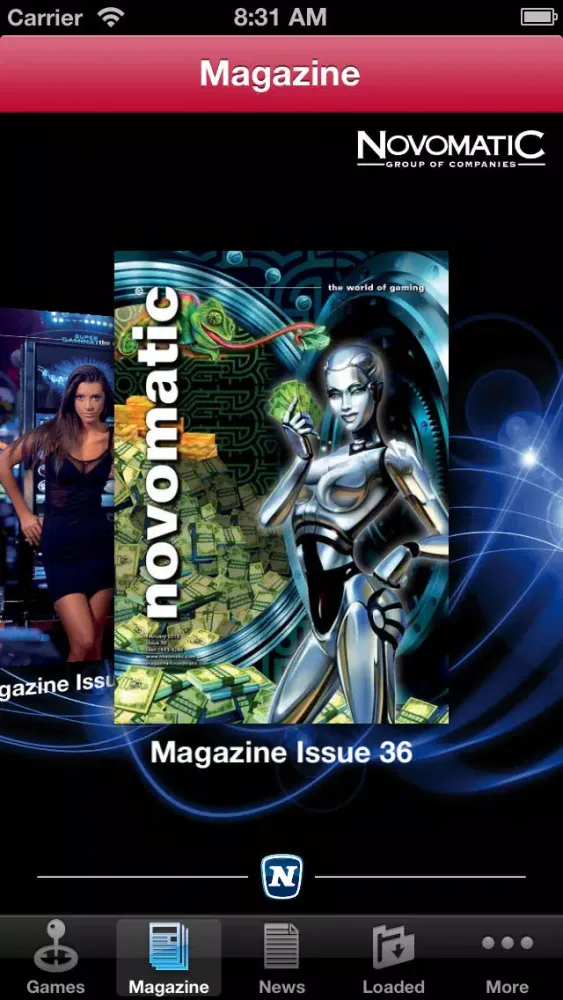 Capturas de tela do Novomatic, Games for the world