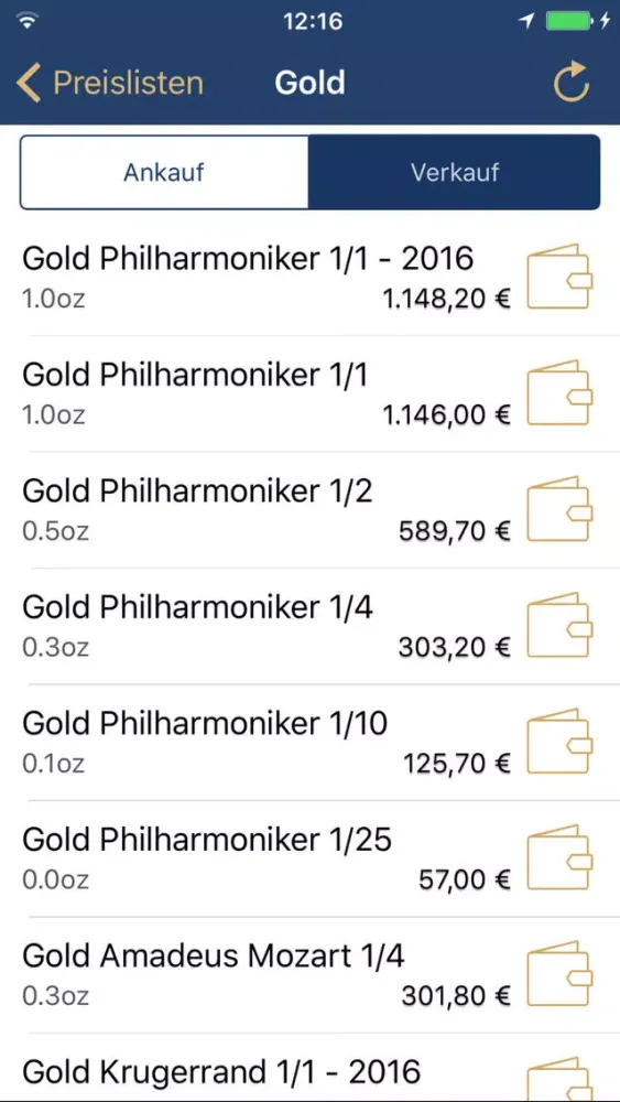 Captures d'écran de philoro Edelmetalle