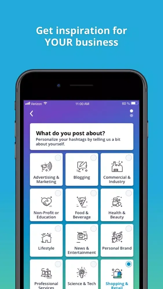Ảnh chụp màn hình của Hashtag Hippo: Viral Tags