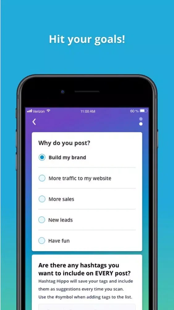 Ảnh chụp màn hình của Hashtag Hippo: Viral Tags