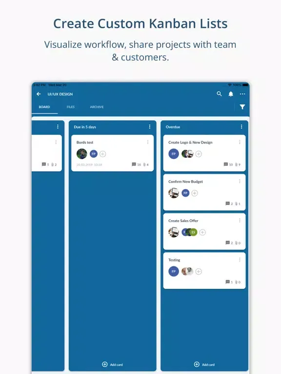 ภาพหน้าจอของ Taimer Collaboration App iPad 