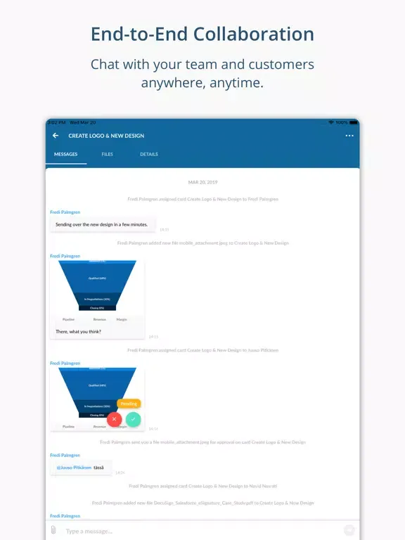 ภาพหน้าจอของ Taimer Collaboration App iPad 