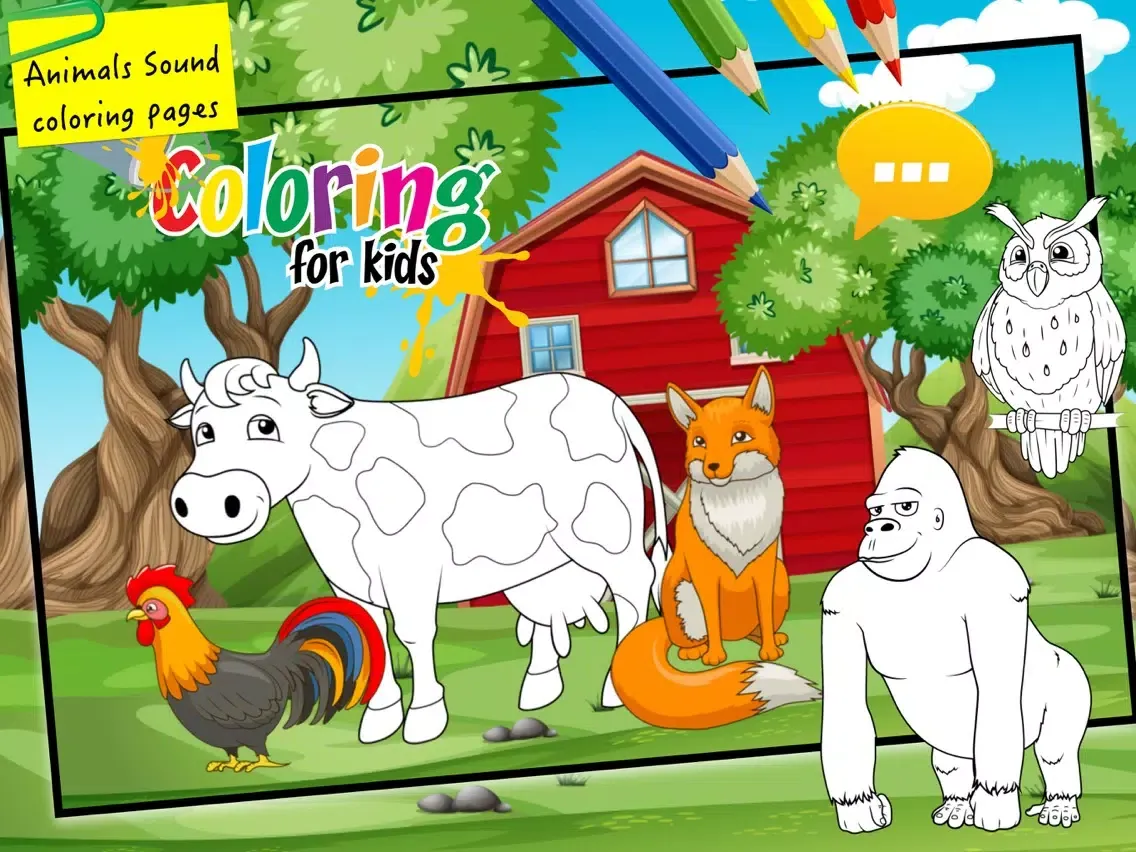 Animal coloring pages - Learning animal noises iPad  Screenshots