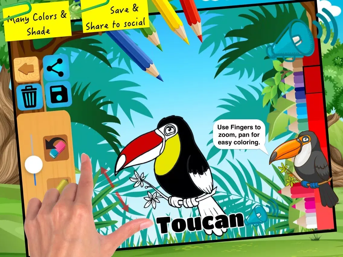 Animal coloring pages - Learning animal noises iPad  Screenshots
