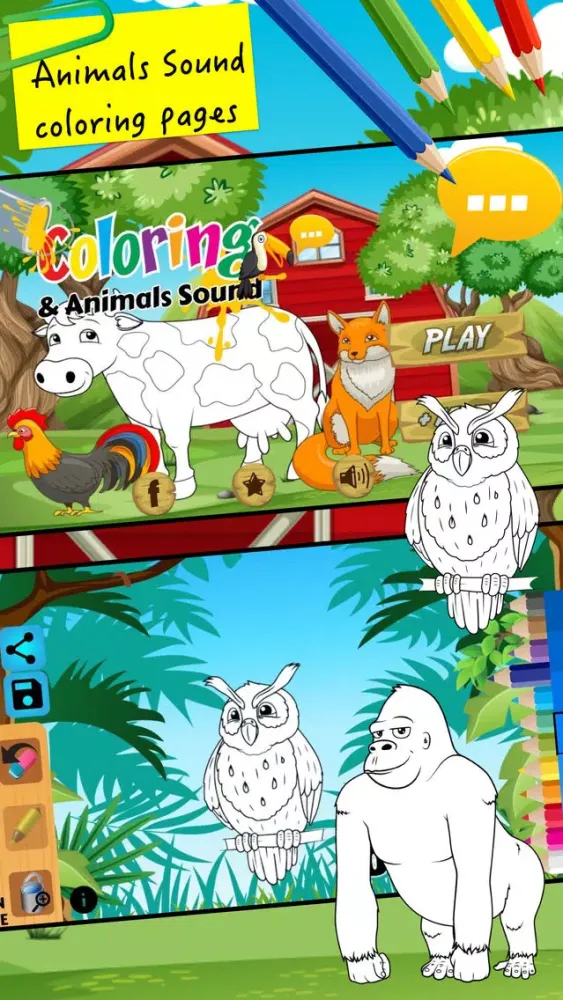 Animal coloring pages - Learning animal noises Screenshots