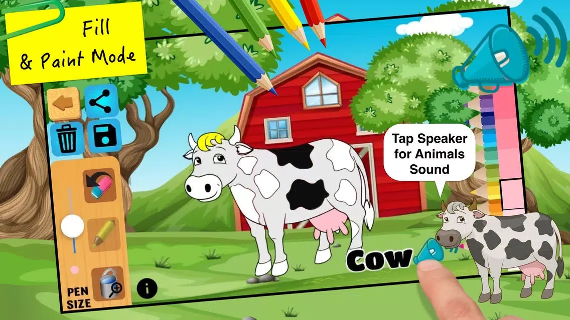 Animal coloring pages - Learning animal noises Screenshots