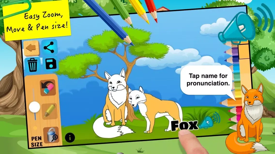 Animal coloring pages - Learning animal noises Screenshots