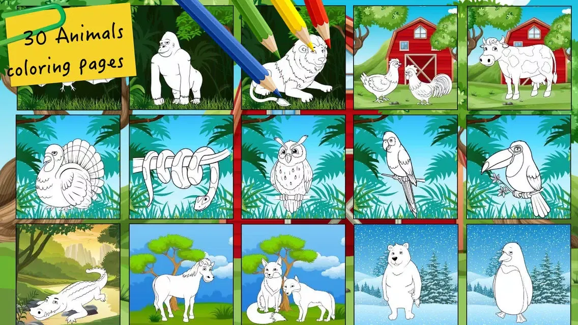 Animal coloring pages - Learning animal noises Screenshots