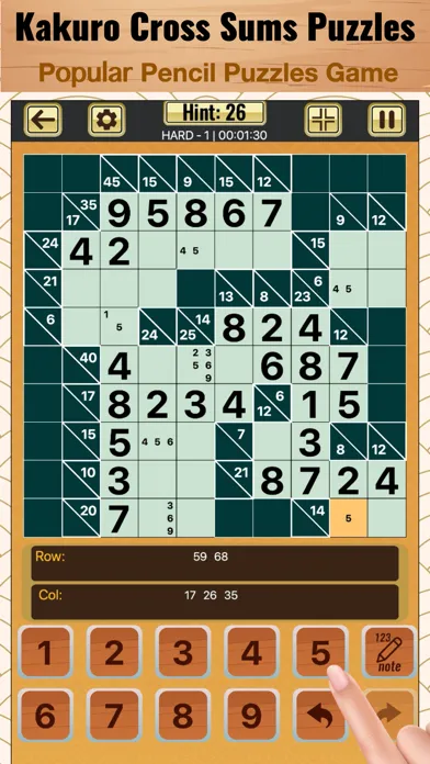 Kakuro Cross Sums Puzzles स्क्रीनशॉट