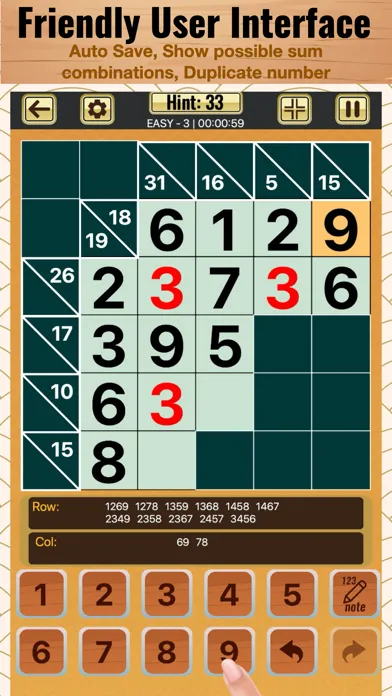 Kakuro Cross Sums Puzzles स्क्रीनशॉट