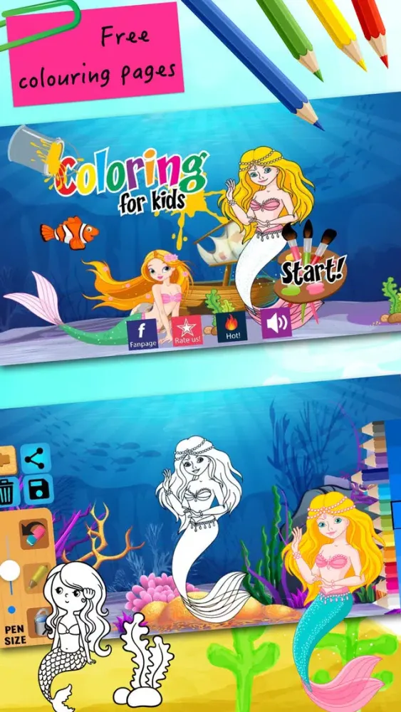 تصاویر Aquarium mermaid coloring pages for girls learning