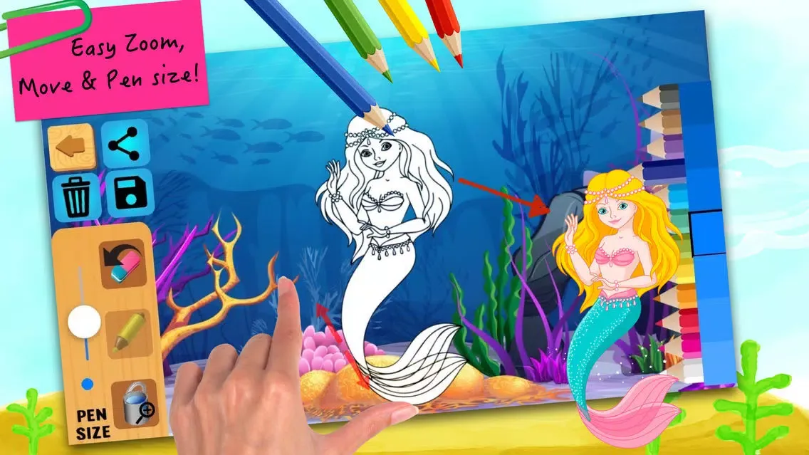 تصاویر Aquarium mermaid coloring pages for girls learning