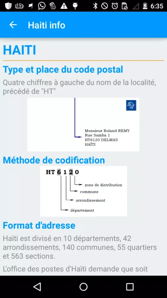 Tangkapan layar Haiti Postal