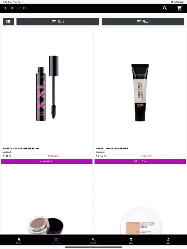 TAJ Class Cosmetics iPad  スクリーンショット